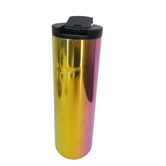 RARE Starbucks Iridescent Rainbow Stainless Steel Tumbler 16 oz with Lid Cup - Picture 5 of 8